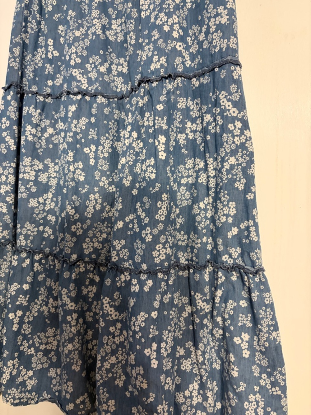 Robert Louis Blue Floral Tiered Maxi Skirt - Picture 3 of 3